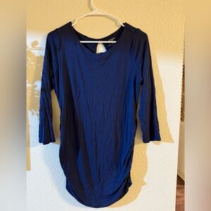 Maternity Navy Blue 3/4 Sleeve Top